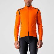 Castelli - Jacheta ciclism vreme rece 2 in 1 cu maneci detasabile, Perfetto Ros Convertible - Portocaliu negru gri