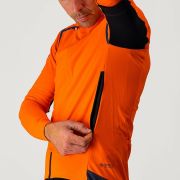 Castelli - Jacheta ciclism vreme rece 2 in 1 cu maneci detasabile, Perfetto Ros Convertible - Portocaliu negru gri