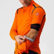 Castelli - Jacheta ciclism vreme rece 2 in 1 cu maneci detasabile, Perfetto Ros Convertible - Portocaliu negru gri