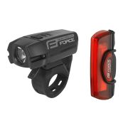 Force - Set lumini (far + stop) Glare, 1 led - negru