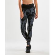 2XU - Colanti compresie cu talie medie pentru femei cu buzunar Mid-Rise Compression Tight Pocket - negru gri