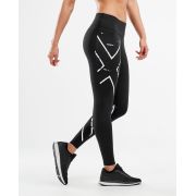 2XU - Colanti de compresie femei talie medie Mid-Rise Compression Tight - Negru - Mov