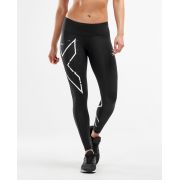 2XU - Colanti de compresie femei talie medie Mid-Rise Compression Tight - Negru - Mov