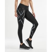 2XU - Colanti de compresie femei talie medie Mid-Rise Compression Tight - Negru Albastru Vista Frequency