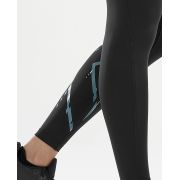 2XU - Colanti de compresie femei talie medie Mid-Rise Compression Tight - negru-albastru