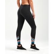 2XU - Colanti de compresie pentru femei (cu buzunar) Accel Comp Tights with Storage  - negru-albastru