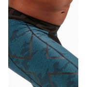2XU - Pantaloni scurti de compresie pentru barbati Print Accelerate Compression Shorts - negru-verde
