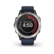 Garmin - quatix 6 - rama argintie cu curea silicon Captain Blue - ceas inteligent premium cu GPS cu functii avansate pentru sport si navigatie