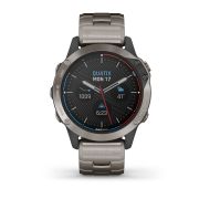 Garmin - quatix 6 Sapphire Titanium - ceas inteligent premium cu GPS cu functii avansate pentru sport si navigatie - 47mm diametru
