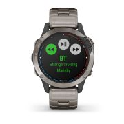 Garmin - quatix 6 Sapphire Titanium - ceas inteligent premium cu GPS cu functii avansate pentru sport si navigatie - 47mm diametru