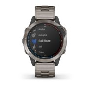 Garmin - quatix 6 Sapphire Titanium - ceas inteligent premium cu GPS cu functii avansate pentru sport si navigatie - 47mm diametru