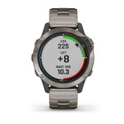 Garmin - quatix 6 Sapphire Titanium - ceas inteligent premium cu GPS cu functii avansate pentru sport si navigatie - 47mm diametru