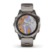 Garmin - quatix 6 Sapphire Titanium - ceas inteligent premium cu GPS cu functii avansate pentru sport si navigatie - 47mm diametru