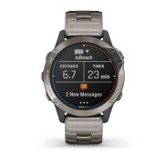 Garmin - quatix 6 Sapphire Titanium - ceas inteligent premium cu GPS cu functii avansate pentru sport si navigatie - 47mm diametru