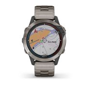 Garmin - quatix 6 Sapphire Titanium - ceas inteligent premium cu GPS cu functii avansate pentru sport si navigatie - 47mm diametru
