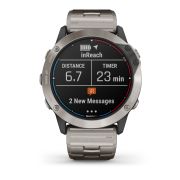 Garmin - quatix 6x Solar Titanium - ceas inteligent premium cu GPS cu functii avansate pentru sport si navigatie - 51mm diametru