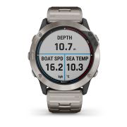 Garmin - quatix 6x Solar Titanium - ceas inteligent premium cu GPS cu functii avansate pentru sport si navigatie - 51mm diametru