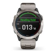 Garmin - quatix 6x Solar Titanium - ceas inteligent premium cu GPS cu functii avansate pentru sport si navigatie - 51mm diametru