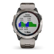 Garmin - quatix 6x Solar Titanium - ceas inteligent premium cu GPS cu functii avansate pentru sport si navigatie - 51mm diametru