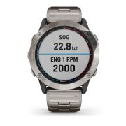 Garmin - quatix 6x Solar Titanium - ceas inteligent premium cu GPS cu functii avansate pentru sport si navigatie - 51mm diametru