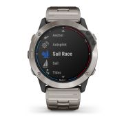 Garmin - quatix 6x Solar Titanium - ceas inteligent premium cu GPS cu functii avansate pentru sport si navigatie - 51mm diametru