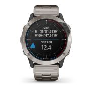 Garmin - quatix 6x Solar Titanium - ceas inteligent premium cu GPS cu functii avansate pentru sport si navigatie - 51mm diametru
