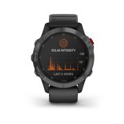 Garmin - Fenix 6 PRO Solar - rama gri slate cu curea silicon neagra - ceas inteligent premium cu GPS pentru sport