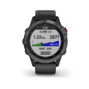Garmin - Fenix 6 PRO Solar - rama gri slate cu curea silicon neagra - ceas inteligent premium cu GPS pentru sport