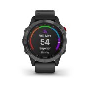 Garmin - Fenix 6 PRO Solar - rama gri slate cu curea silicon neagra - ceas inteligent premium cu GPS pentru sport