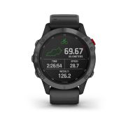 Garmin - Fenix 6 PRO Solar - rama gri slate cu curea silicon neagra - ceas inteligent premium cu GPS pentru sport