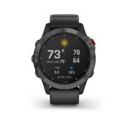 Garmin - Fenix 6 PRO Solar - rama gri slate cu curea silicon neagra - ceas inteligent premium cu GPS pentru sport