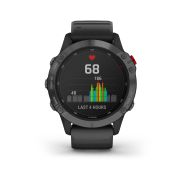Garmin - Fenix 6 PRO Solar - rama gri slate cu curea silicon neagra - ceas inteligent premium cu GPS pentru sport