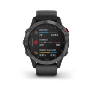 Garmin - Fenix 6 PRO Solar - rama gri slate cu curea silicon neagra - ceas inteligent premium cu GPS pentru sport