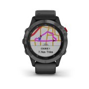 Garmin - Fenix 6 PRO Solar - rama gri slate cu curea silicon neagra - ceas inteligent premium cu GPS pentru sport