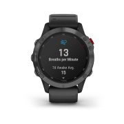 Garmin - Fenix 6 PRO Solar - rama gri slate cu curea silicon neagra - ceas inteligent premium cu GPS pentru sport