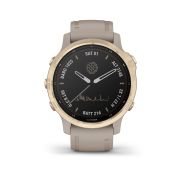 Garmin - Fenix 6s PRO Solar - rama aurie cu curea gri nisip - ceas inteligent premium cu GPS pentru sport