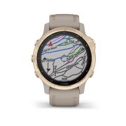 Garmin - Fenix 6s PRO Solar - rama aurie cu curea gri nisip - ceas inteligent premium cu GPS pentru sport