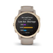 Garmin - Fenix 6s PRO Solar - rama aurie cu curea gri nisip - ceas inteligent premium cu GPS pentru sport