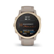 Garmin - Fenix 6s PRO Solar - rama aurie cu curea gri nisip - ceas inteligent premium cu GPS pentru sport