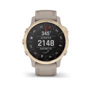 Garmin - Fenix 6s PRO Solar - rama aurie cu curea gri nisip - ceas inteligent premium cu GPS pentru sport