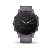 Garmin - Fenix 6s PRO Solar - rama otel Amethyst cu curea Shale - ceas inteligent premium cu GPS pentru sport