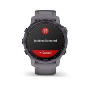 Garmin - Fenix 6s PRO Solar - rama otel Amethyst cu curea Shale - ceas inteligent premium cu GPS pentru sport