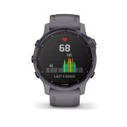 Garmin - Fenix 6s PRO Solar - rama otel Amethyst cu curea Shale - ceas inteligent premium cu GPS pentru sport