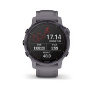 Garmin - Fenix 6s PRO Solar - rama otel Amethyst cu curea Shale - ceas inteligent premium cu GPS pentru sport