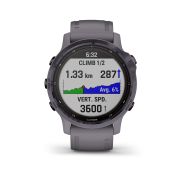 Garmin - Fenix 6s PRO Solar - rama otel Amethyst cu curea Shale - ceas inteligent premium cu GPS pentru sport