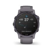 Garmin - Fenix 6s PRO Solar - rama otel Amethyst cu curea Shale - ceas inteligent premium cu GPS pentru sport