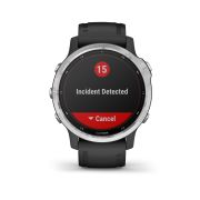 Garmin - Fenix 6s Solar - rama argintie cu curea neagra - ceas inteligent premium cu GPS cu functii avansate pentru sport
