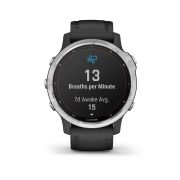 Garmin - Fenix 6s Solar - rama argintie cu curea neagra - ceas inteligent premium cu GPS cu functii avansate pentru sport