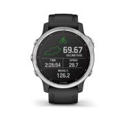 Garmin - Fenix 6s Solar - rama argintie cu curea neagra - ceas inteligent premium cu GPS cu functii avansate pentru sport