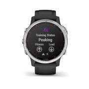 Garmin - Fenix 6s Solar - rama argintie cu curea neagra - ceas inteligent premium cu GPS cu functii avansate pentru sport